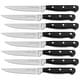 preview thumbnail 1 of 17, 8-Piece Steak Knife Set - High Carbon Stainless Steel Serrated Blades, Ergonomic Handles, Black Black - 8 Piece
