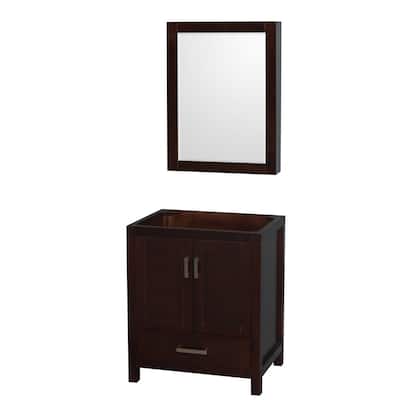 Wyndham Collection Sheffield 30" Hardwood Vanity Cabinet and Medicine