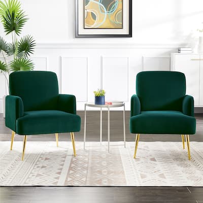 Ferrera Comfy Accent Armchair with Recessed Arms Set of 2