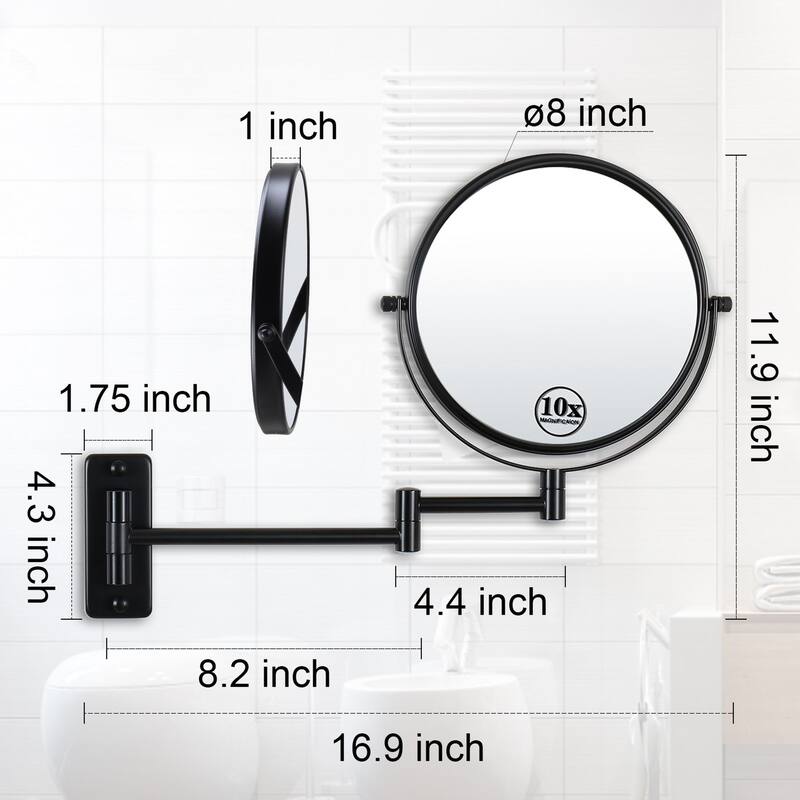 8 inch Double-Sided Anti-Fog Wall Mounted Bathroom Mirror