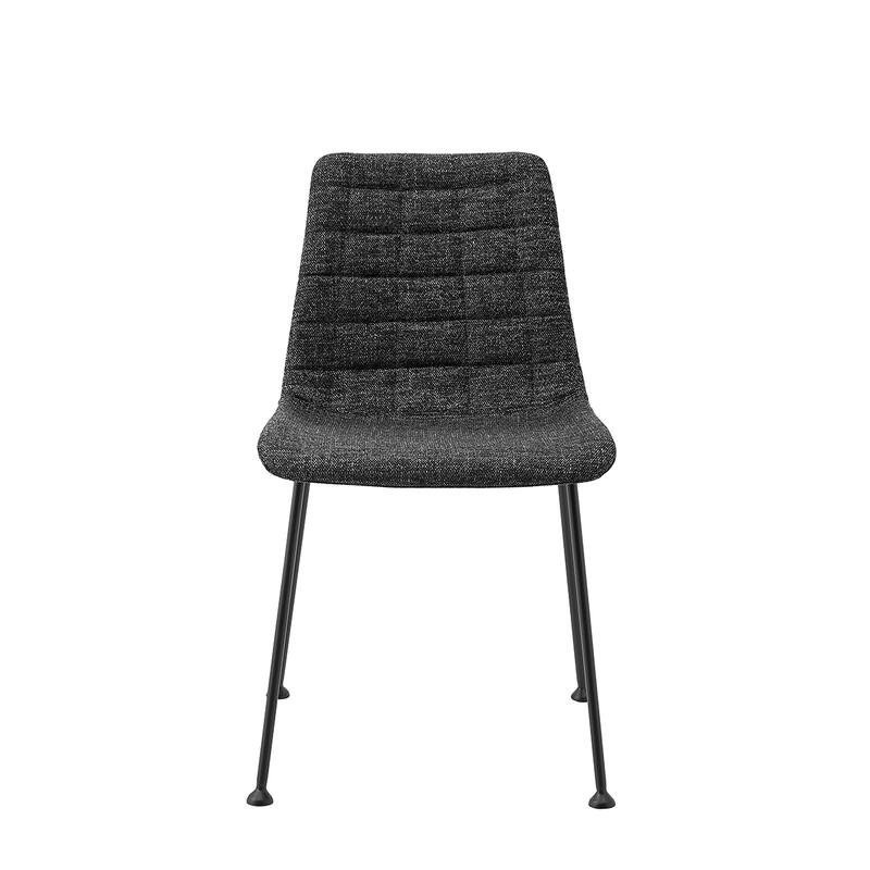 Elma Side Chair in Black Fabric with Matte Black Frame and Legs - Set of 2
