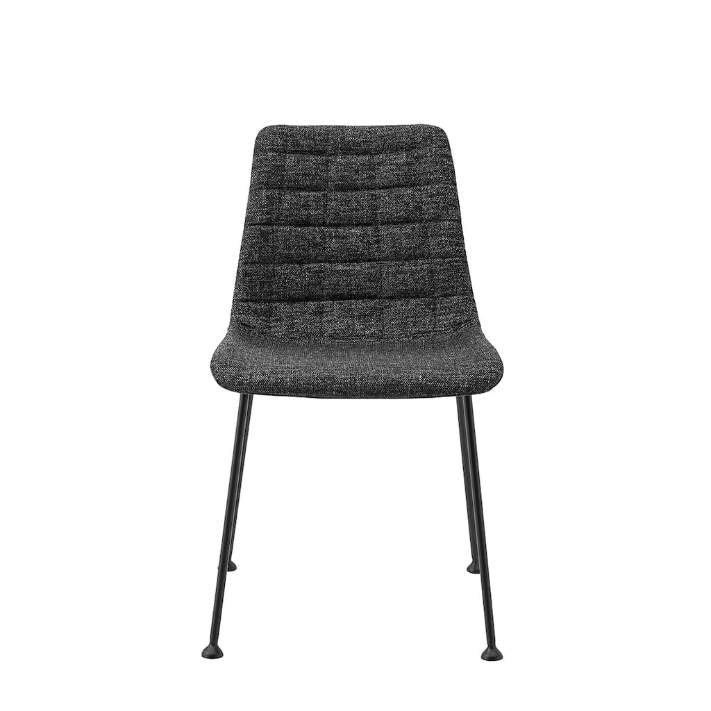 Elma Side Chair in Black Fabric with Matte Black Frame and Legs - Set of 2