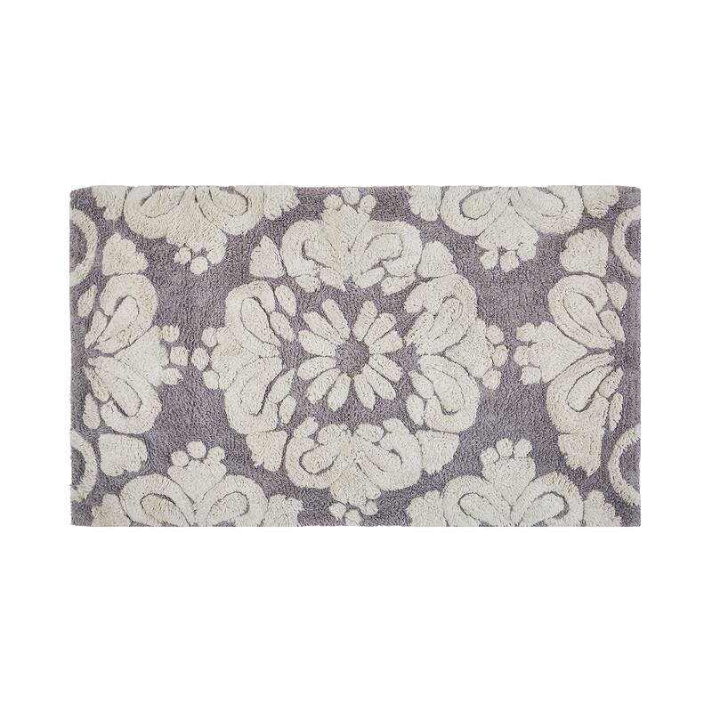 Better Trends 100% Cotton Soft & Super Absorbent Bathroom Rugs - Medallion Collection Non-Skid Latex Machine Washable Bath Mats