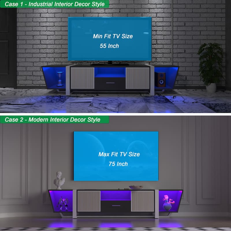 Modern Entertainment Center with Power Cord