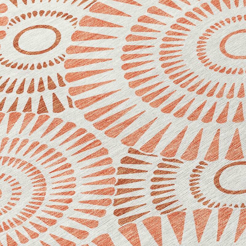 Machine Washable Indoor/ Outdoor Chantille Contemporary Burst Rug