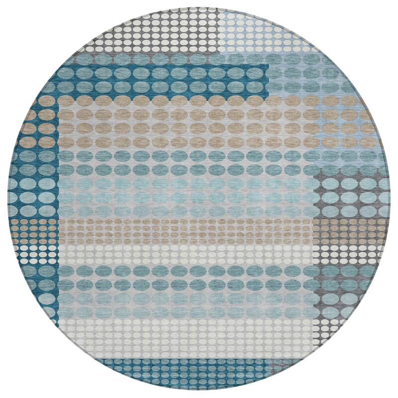 Machine Washable Indoor/ Outdoor Casual Dotty Chantille Rug