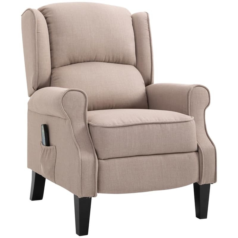 Electric Massage Recliner Chair with Lumbar Heat, Vibrating Back & Footrest - Beige