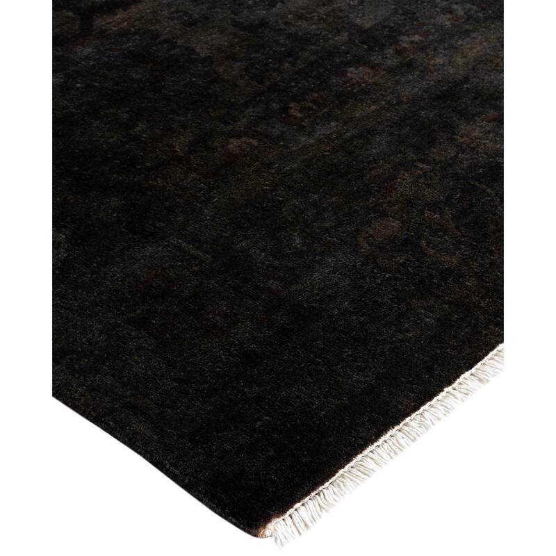 Overdyed One-of-a-Kind Hand-Knotted Area Rug - Black - 10' 0" x 22' 4"