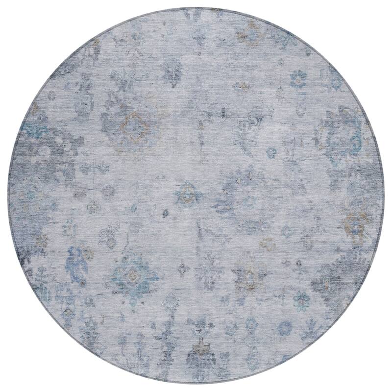 Machine Washable Indoor/ Outdoor Vintage Traditional Chantille Rug