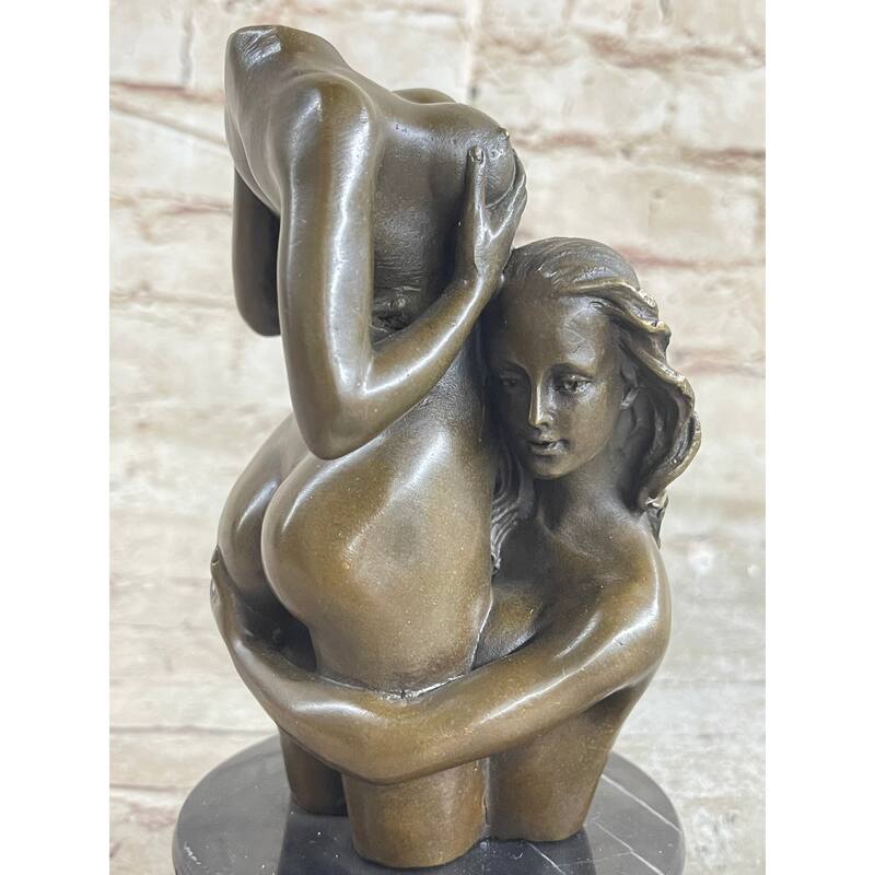 Handmade Art Crafted Art Two Girls Bronze Masterpiece Sculpture Statue