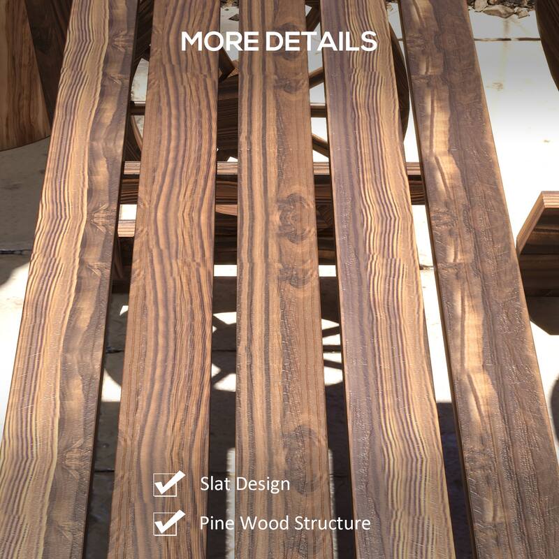 Outsunny Outdoor Table and Chairs for 4 People, Wooden Patio Table and Chairs 3 Pieces All Weather Furniture Set