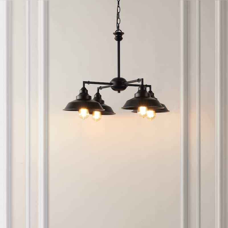 SAFAVIEH Lighting Jo 27" Vintage Chandelier (4-Bulb) - 28" W x 28" D x 83" H - Bronze