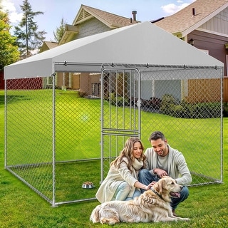 Picture of Moasis Large Outdoor Dog Kennel Heavy Duty Dog Cage Enclosure with ...
