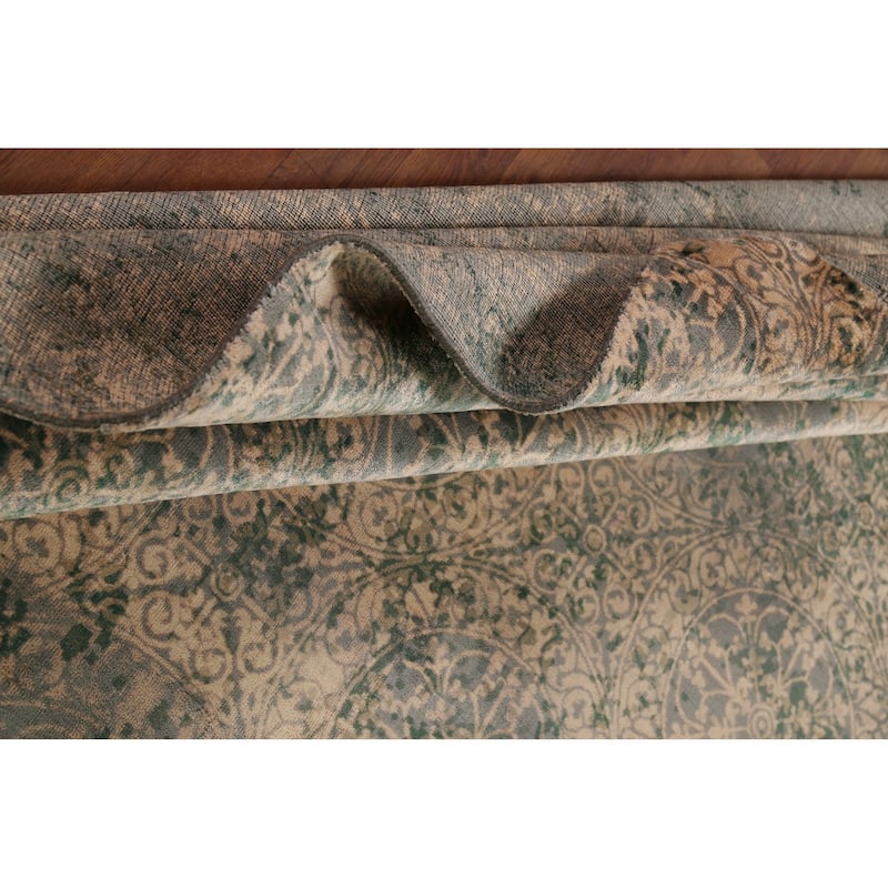 All-Over Abstract Area Rug Hand-Knotted Wool Carpet - 6'7"x 9'10"
