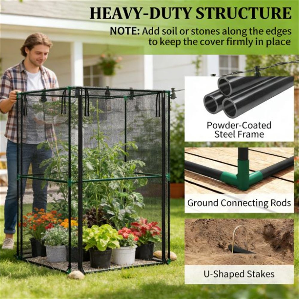 Crop Cage, Plant Protection tent, suitable For Planting Fruits, Vegetables and Flowers, Black