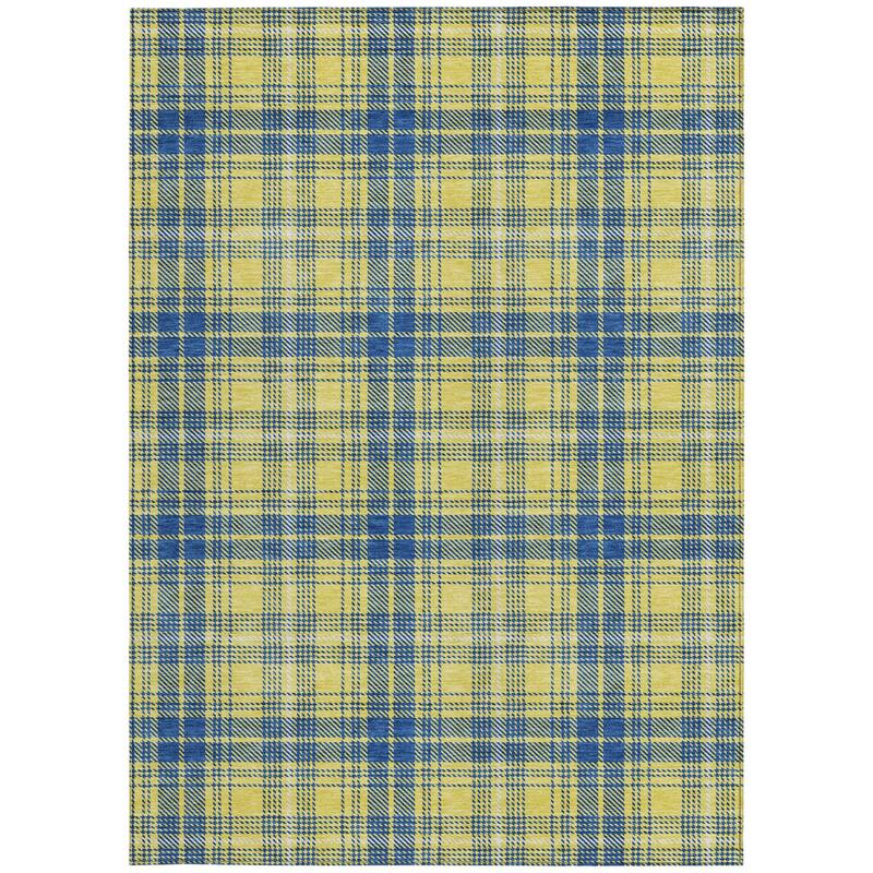 HomeRoots Plaid Transitional Rectangle Outdoor Rug