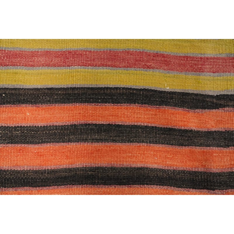 Hand Woven Oriental 100% Wool Carpet Southwestern Geometric Oranges & Rust Kilim Area Rug - 9' 10'' X 5' 4''