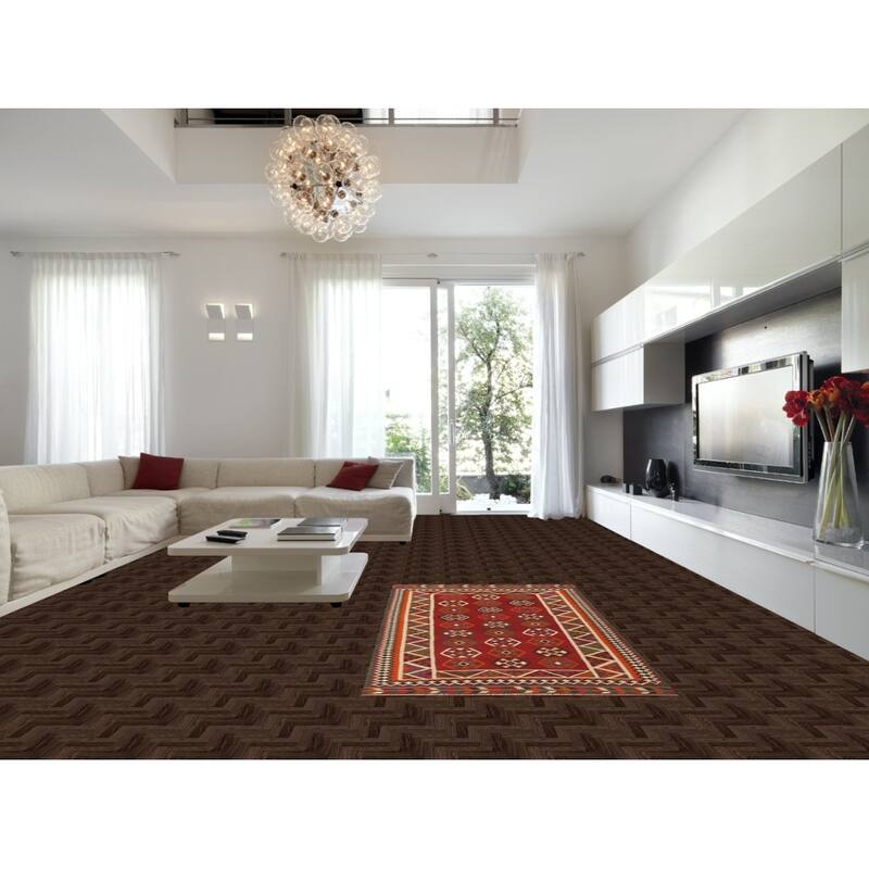 Kilim Qashqai Persian Rug Flatweave Wool Carpet - 4'10" x 9'1"