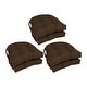 preview thumbnail 3 of 59, 16-inch U-Shaped Indoor Twill Chair Cushions (Set of 2, 4, or 6) - 16" x 16" Set of 6 - Chocolate