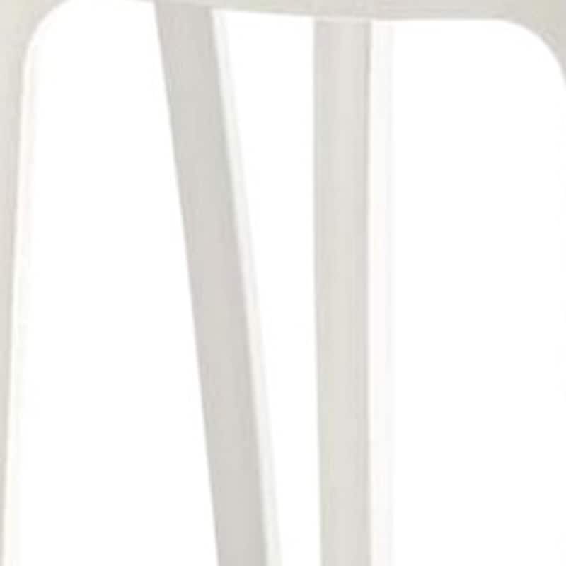 HomeRoots Set of Four 26" White Heavy Duty Plastic Low Back Outdoor Counter Height Bar Chairs
