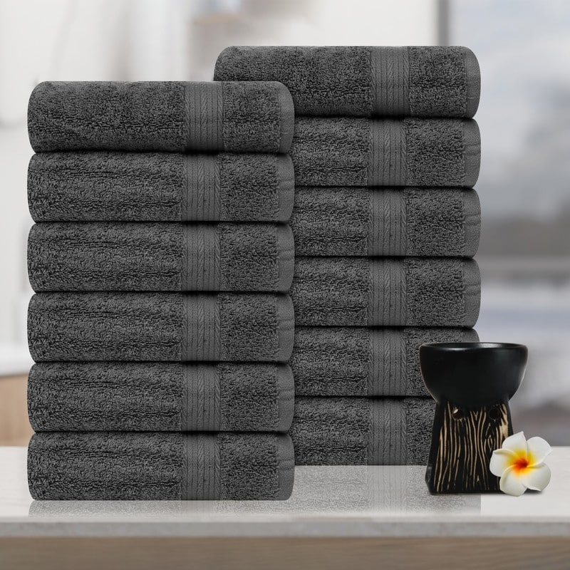 Luxurious Cotton 600GSM Hand Towels 18x28 Inch by Ample Decor