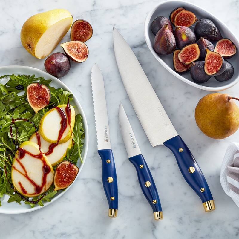 Sabatier 3 Piece Chef Set - 8" Chef, 5.5" Serrated Utility, 3.5" Paring