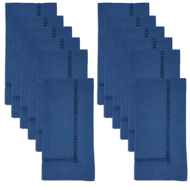 Decorative Napkins (Set of 12) - Stitched Border Detail for Dining and Entertaining