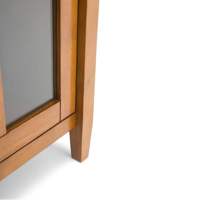 WYNDENHALL Norfolk SOLID WOOD 32 inch Wide Transitional Low Storage Cabinet - 32"w x 14"d x 31" h