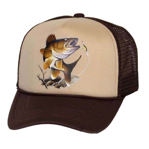 Top Headwear Bass Fishing Hat - Snapback Trucker Angler Cap For