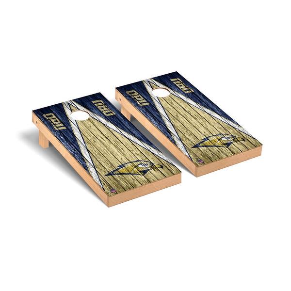 slide 2 of 5, Oral Roberts ORU Golden Eagles Weathered Cornhole Board Set
