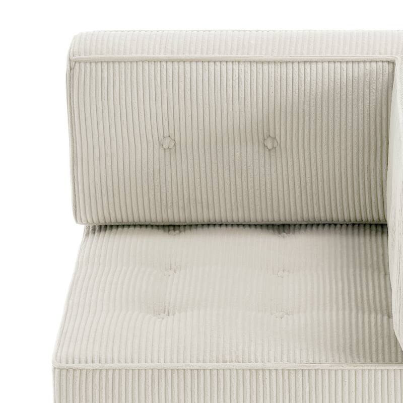 Modern Corduroy Corner Armchair Armless Chair sofa