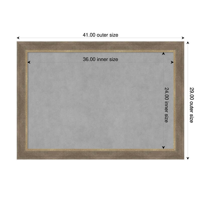 Amanti Art Driftwood Tan Framed Magnetic Board - 41 x 29 in