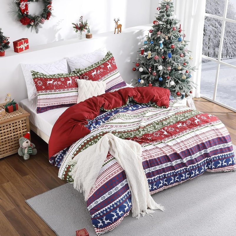Christmas Duvet Cover Set, Decorations Bedding Set - Queen