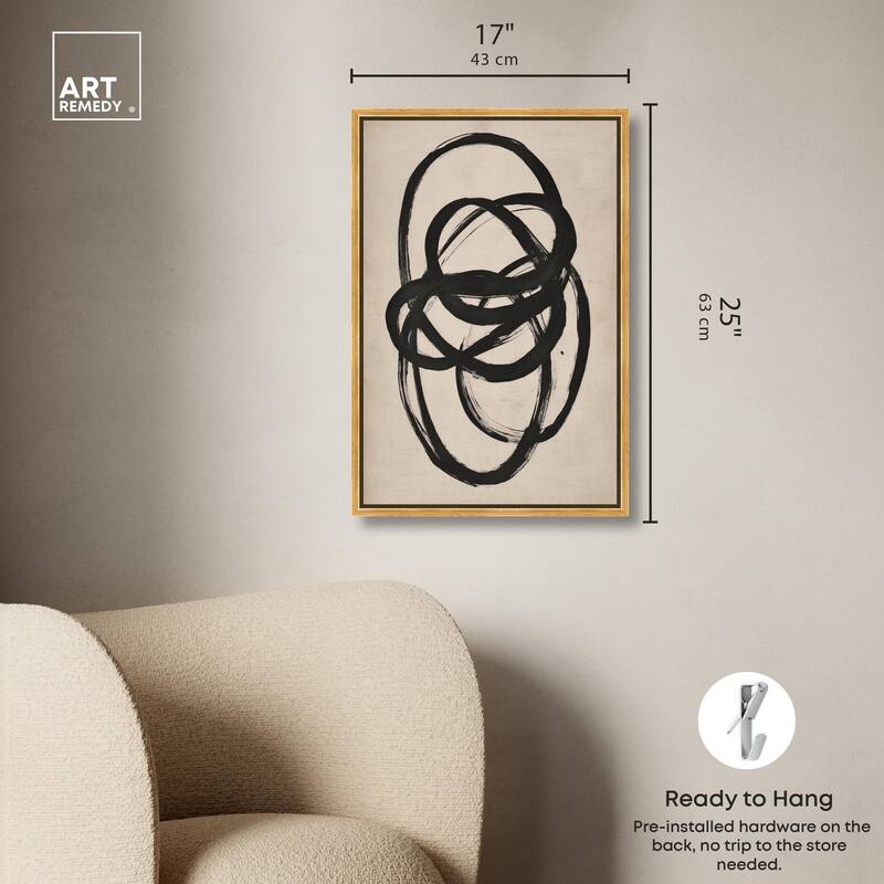 Beige Black I Canvas by Art Remedy