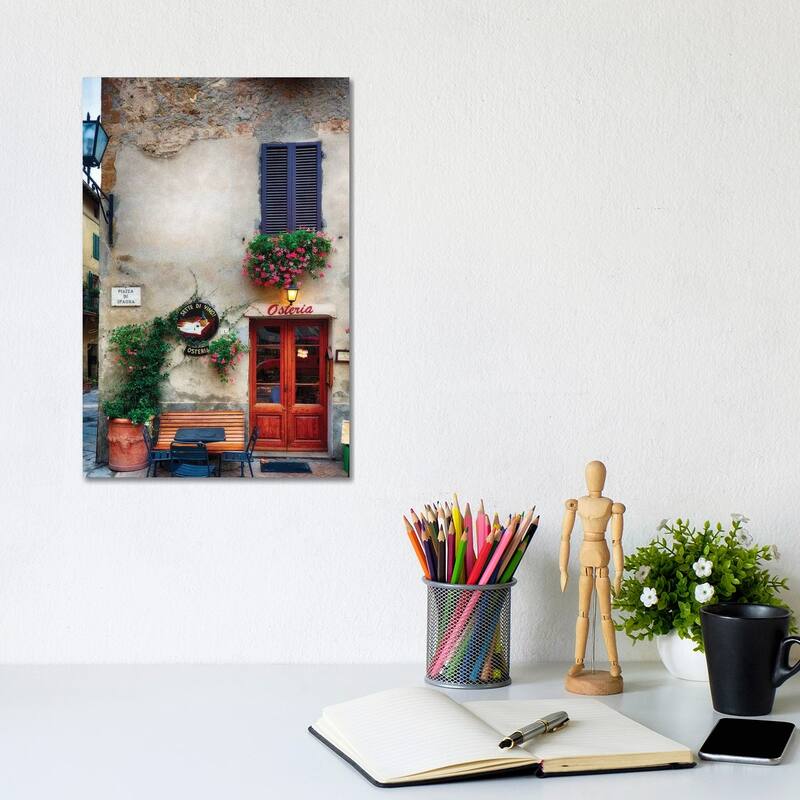 iCanvas "Quaint Restaurant Building In Pienza, Tuscany, Italy" by George Oze Canvas Print - 12x8x0.75