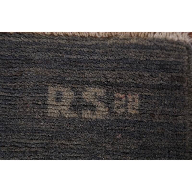 Blue & Gray Modern Gabbeh Runner Rug Handmade Wool Carpet - 2'10" x 9'7"