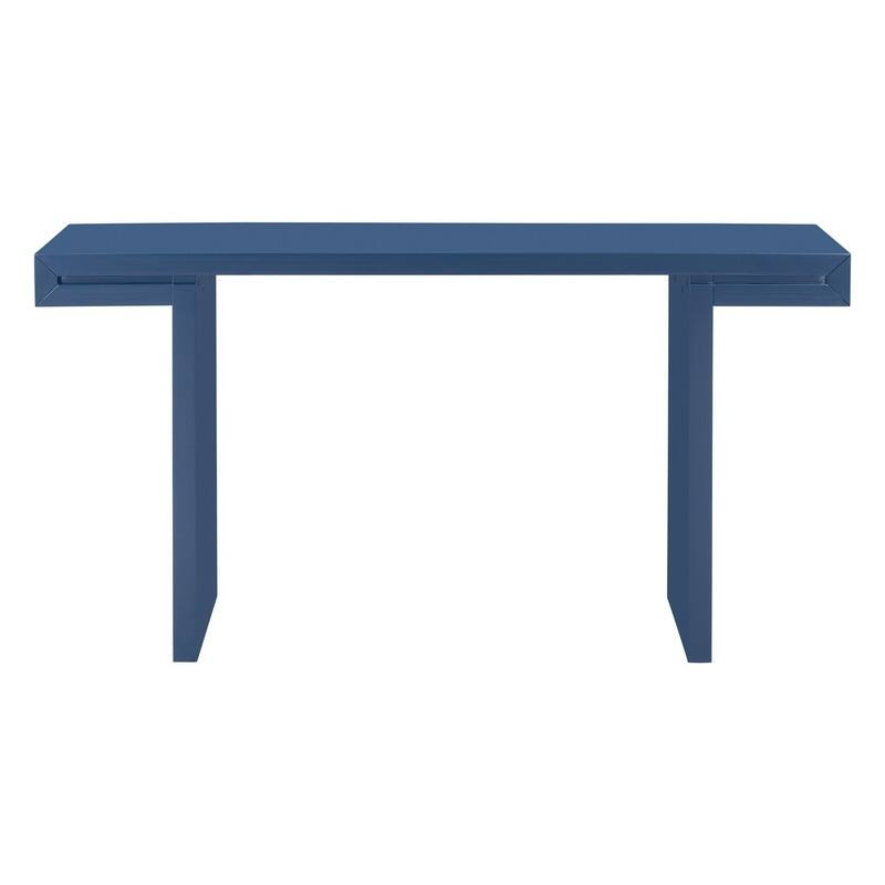 U-Style Large Console Table, Stylish Entryway Table with Geometric Design and Adjustable Feet