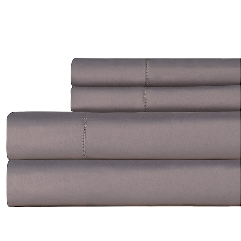 Pointehaven Long Staple Cotton Extra Deep Pocket 400 Thread Count Bed Sheet Set - Twin - Charcoal