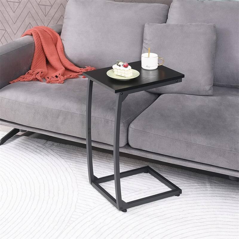 C Shaped End Table Side Table - 15.4"D x 11.4"W x 23.2"H
