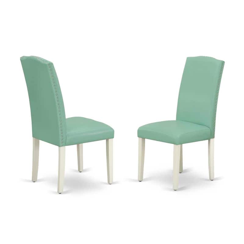 Rectangular Dining Table Set - 5 Piece Table & Chair Set with Leaf - 60x78" Table - Linen White Legs
