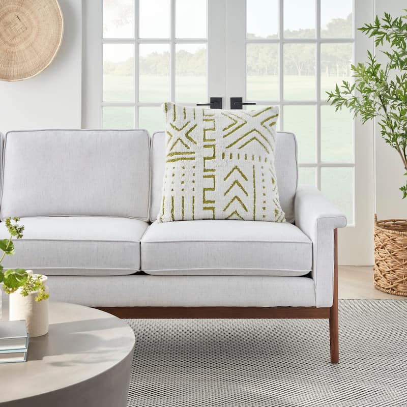 Mina Victory Life Styles Textured Geometric Boho Throw Pillow , ( 20" X 20" ) - Lime