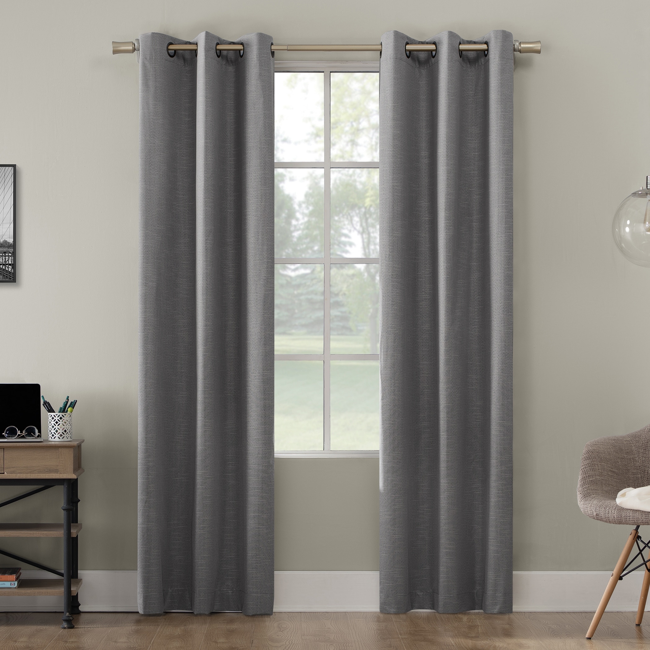 Shop Black Friday Deals On Sun Zero Crowley Textured Grid Thermal Extreme Total Blackout Grommet Curtain Panel Pair On Sale Overstock 31435093