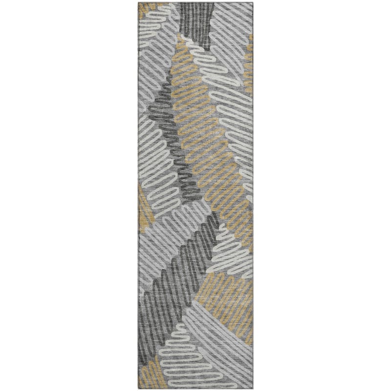 Premium Washable Super Soft Contemporary Leaf Mayfield Rug