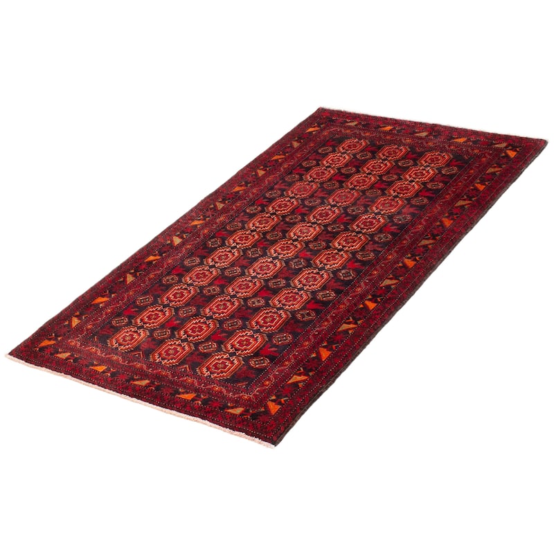 ECARPETGALLERY Hand-knotted Royal Baluch Black, Red Wool Rug - 3'8 x 6'6