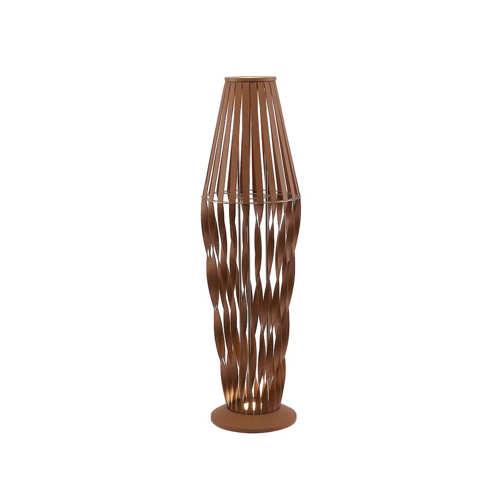 Transitional 3-Light Black Iron LED Floor Lamp With Leather Accents