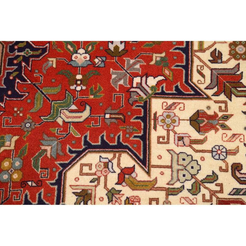 Orange Medallion Tabriz Persian Rug Handmade Wool Carpet - 4'11"x 6'6"