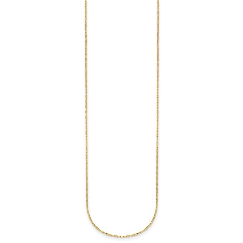 Curata Italian 14k Yellow Gold 0.9mm Diamond Cut Cable Chain Necklace (Lobster)