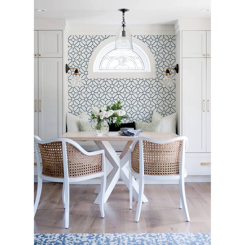 A-Street Prints Addis Blue Trellis Wallpaper
