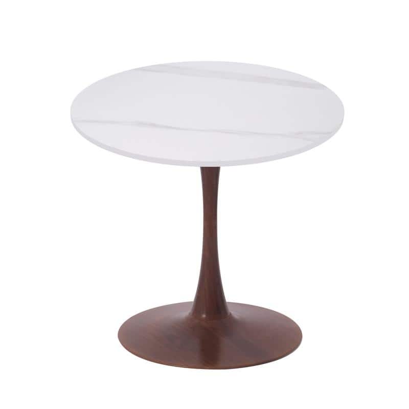 Bristol Modern 31" Round Sintered Stone Dining Table with Pedestal Base - Minimalist Scratch-Resistant Kitchen Table
