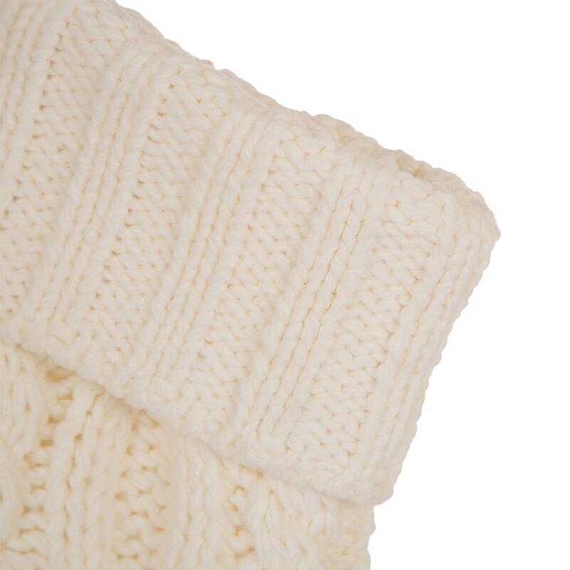 Glitzhome Set of 2 Knitted Christmas Stocking White or Red with Pom Pom Ball
